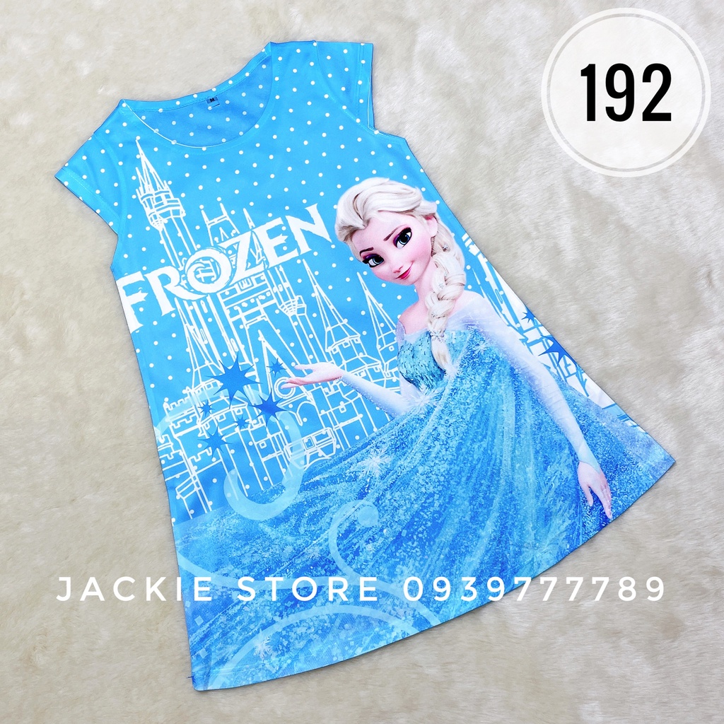 Đầm elsa màu xanh cho bé gái