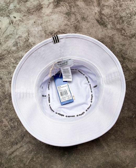 (HÀNG XUẤT XỊN) Mũ / nón bucket DAS trắng thêu logo đen