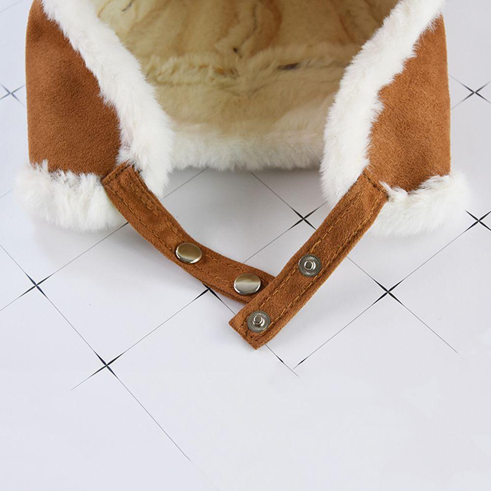 Mũ Trùm Tai Bằng Da Lộn Phối Lông Nhung Dễ Thương Xinh Xắn Cho Bé Gái