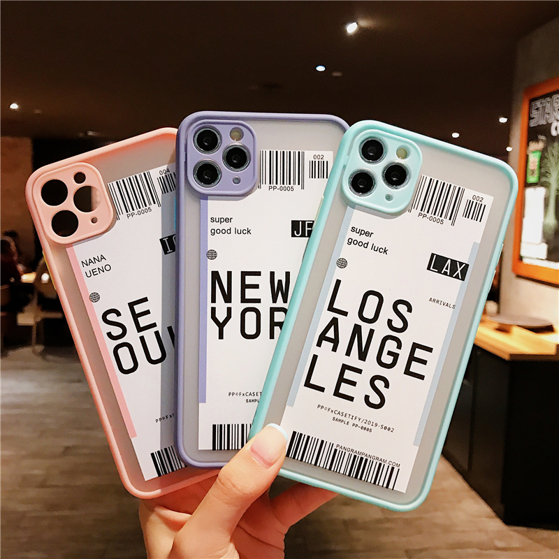 Ốp Điện Thoại Tpu Mềm In Hình Vé Máy Bay New York Los Angeles Seoul Cho Iphone 12mini 11 12pro Max X Xs Max Xr 6 8 7 Plus Se2020