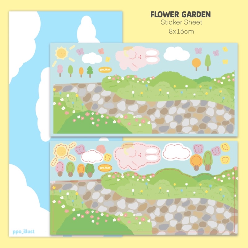 Ppo | Nhãn dán Flower Garden trang trí sổ