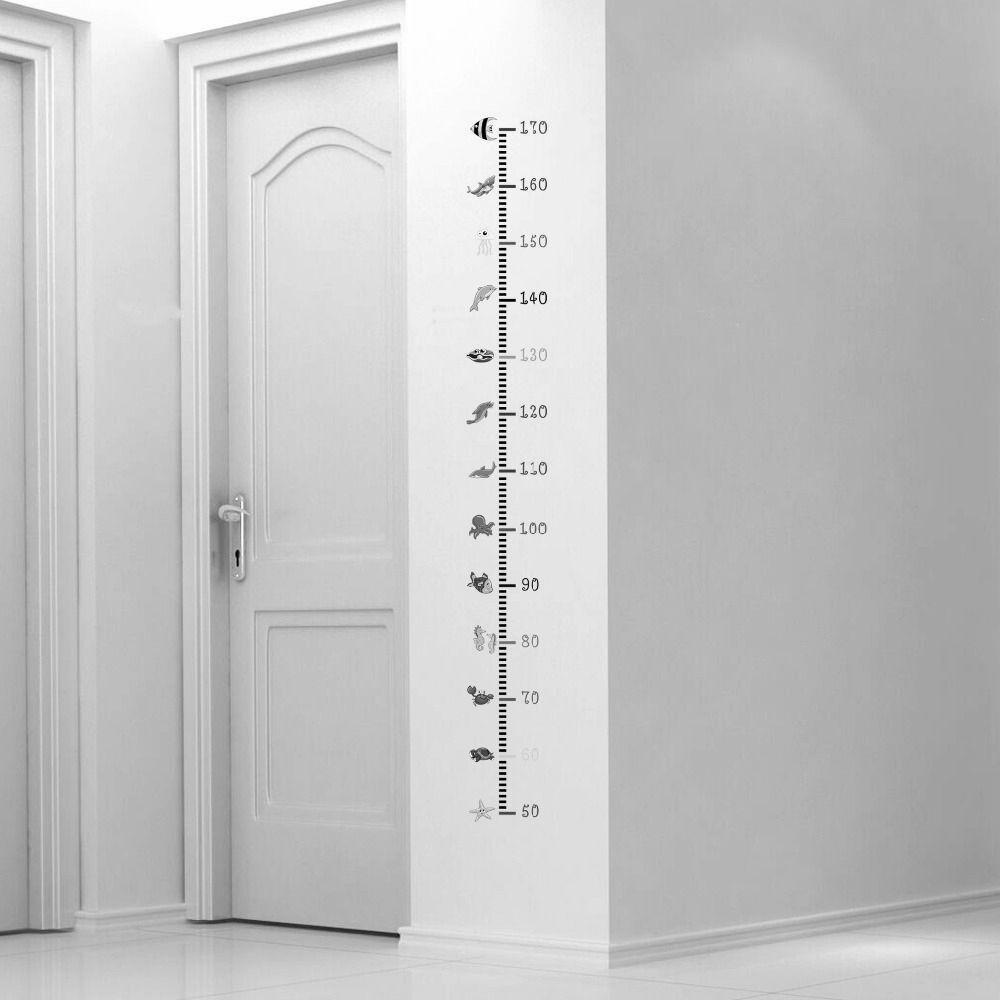 MIQUEL Decal Dán Tường Hình Động Vật Biển Đo Chiều Cao Cho Bé
