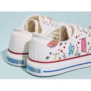Giày Sneaker Trắng Viền Đỏ Doremon Doraemon