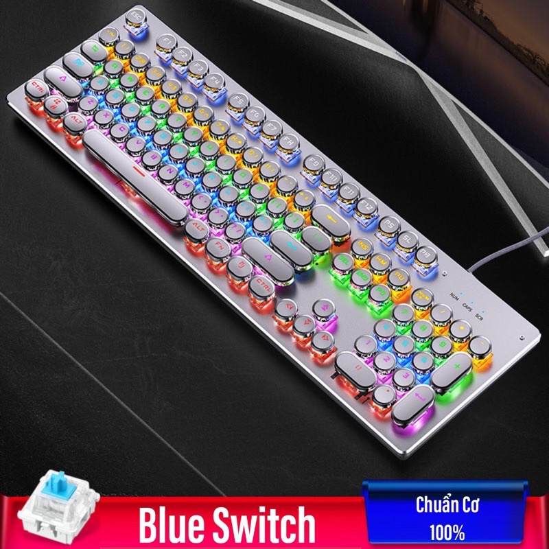 Bàn Phím Chuẩn Cơ Zk4 Nút Tròn Có Hệ Thống Đèn Led Gaming YNOIAO Blue Switch Bảo Hành Lỗi Đổi Mới-THModern