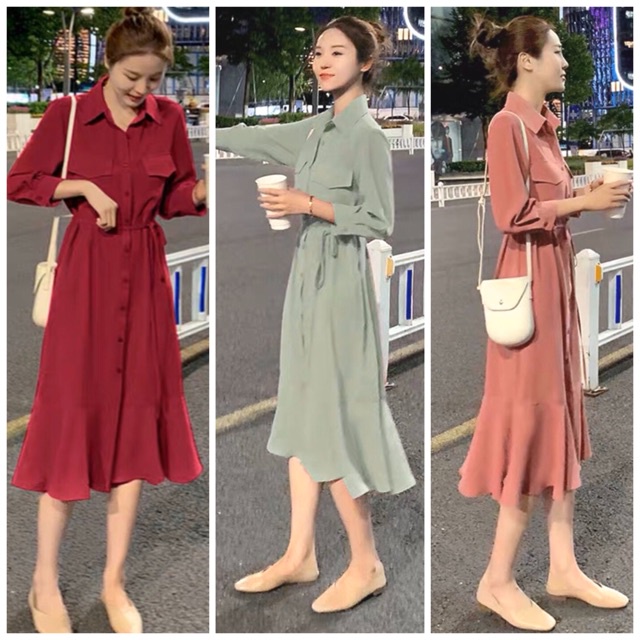 Đầm váy freesize đuôi cá túi hộp 4 màu
