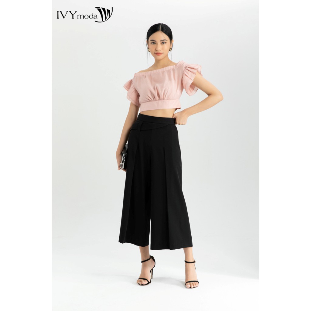 [NHẬP WABRTL5 GIẢM 10% TỐI ĐA 50K ĐH 250K ]Quần lửng nữ cạp kiểu thiết kế IVY moda MS 21M6383