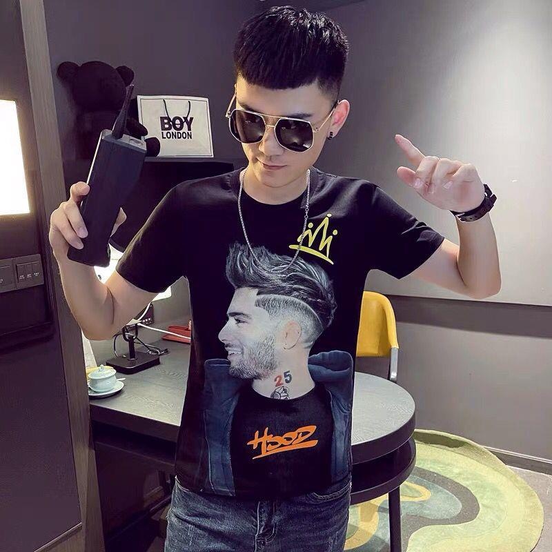 Áo nam tay ngắn cổ tròn in hình thời trang mùa hè mới