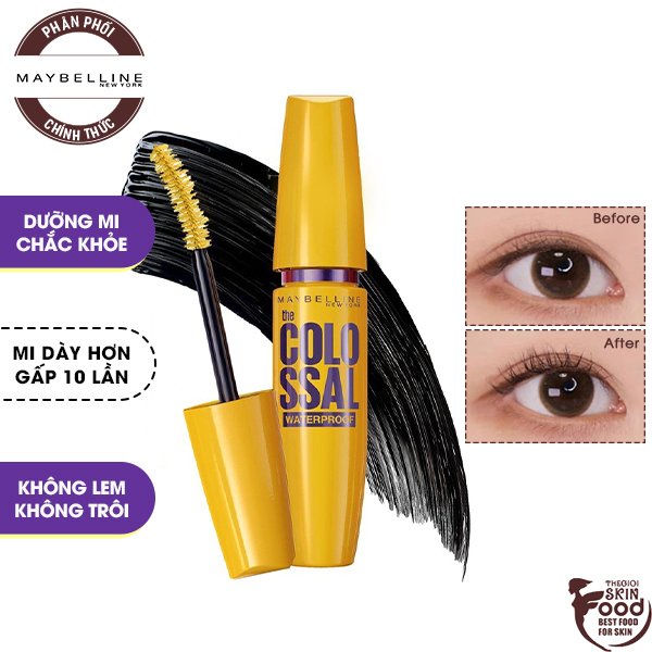 Mascara Dưỡng Mi Chắc Khỏe, Làm Dày Mi Maybelline The Colossal Waterproof Mascara 9.2ml