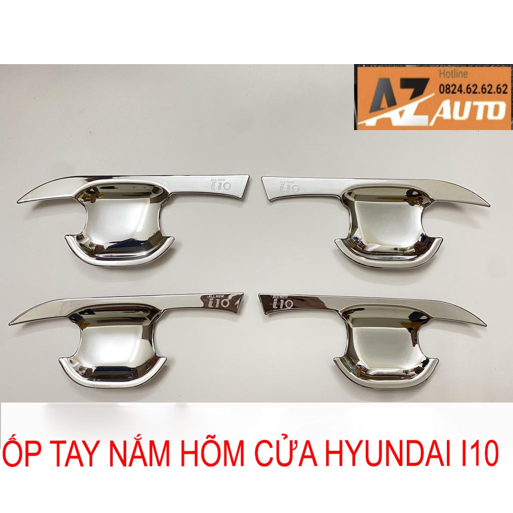 Bộ ốp tay nắm, hõm cửa xe Hyundai Grand i10 -mạ Cromhàng cao cấp