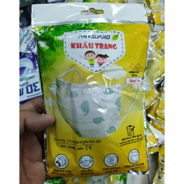 🇻🇳 Khẩu Trang Anyguard trẻ em set 10 cái (giá nhập công ty tăng 100%) | BigBuy360 - bigbuy360.vn