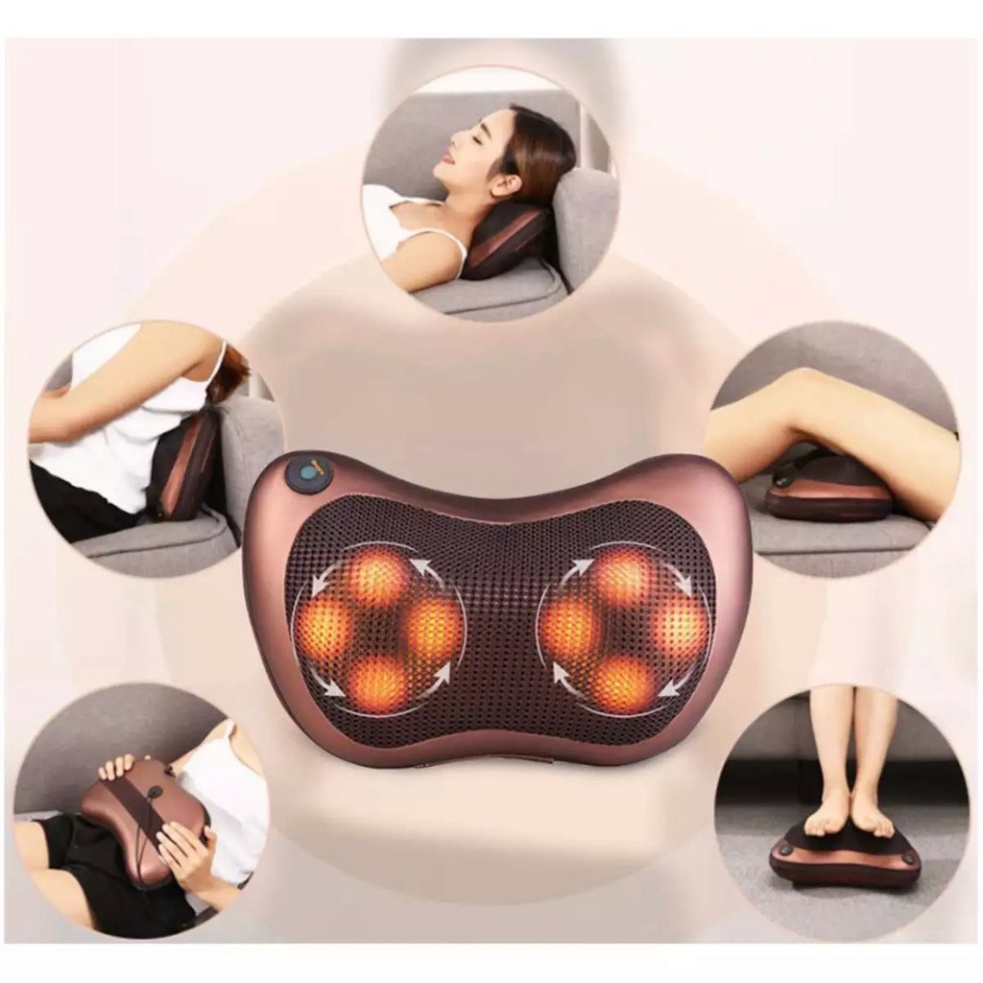 Gối Massage Hồng Ngoại 8 Bi 2 Chiều Cao Cấp  - Máy, Gối Mát Xa Cổ Vai Gáy Công Nghệ Nhật Bản