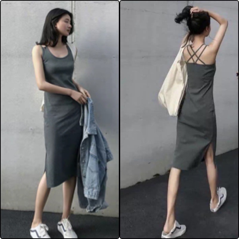 💕 130k 👉 Váy Maxi Trễ Vai Đan Lưng Siêu Xinh