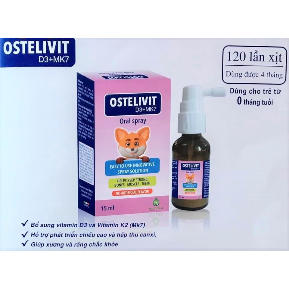 Ostelivit D3+MK7 – Xịt Vitamin D3+K2