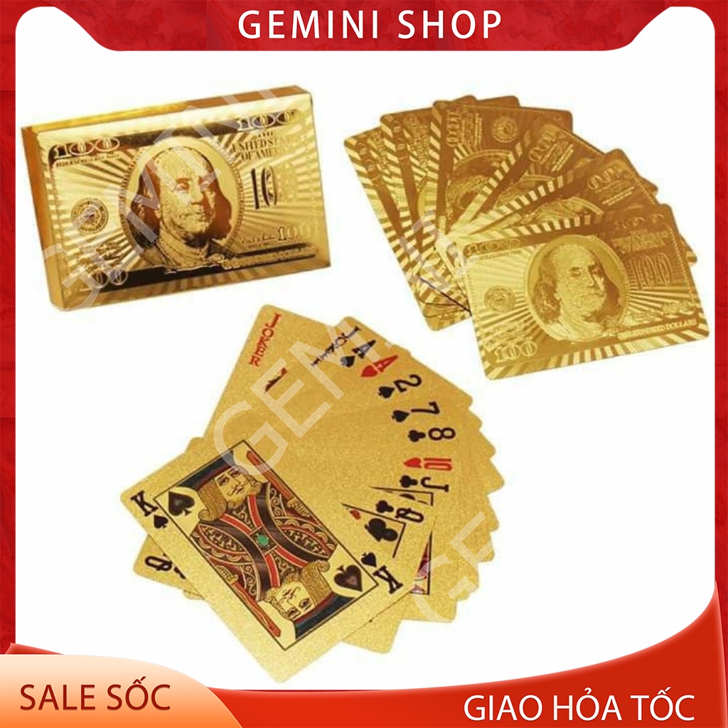 Bộ bài tây tú lơ khơ mạ vàng cao cấp sang trọng chống thấm nước MÃ B1 GEMINI SHOP