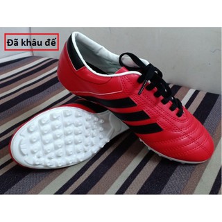 [Free Ship] Giày Đá Bóng 3 Sọc Khâu Đế Cao Cấp Màu Đỏ