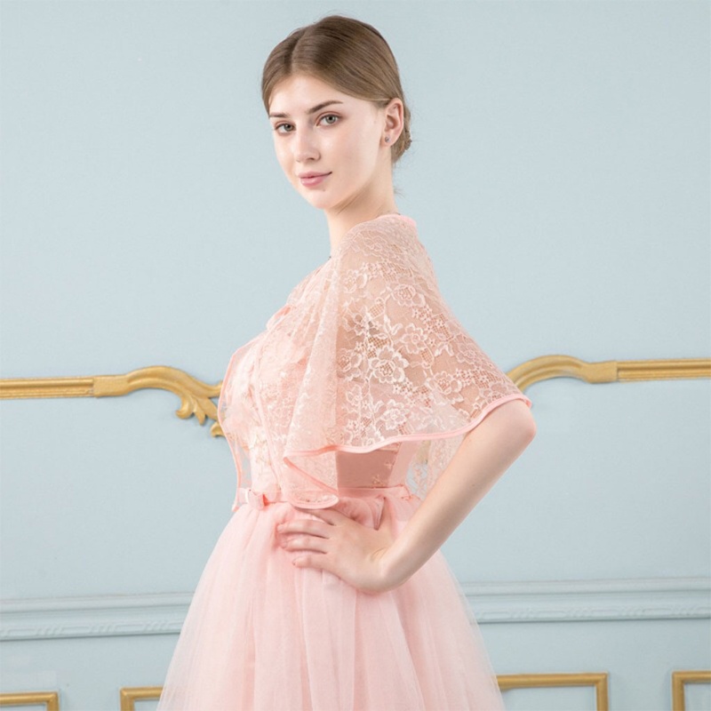 Xiangbao Khăn Choàng Ren Hoa Cho Cô Dâu Bolero Tulle Cape Shrug