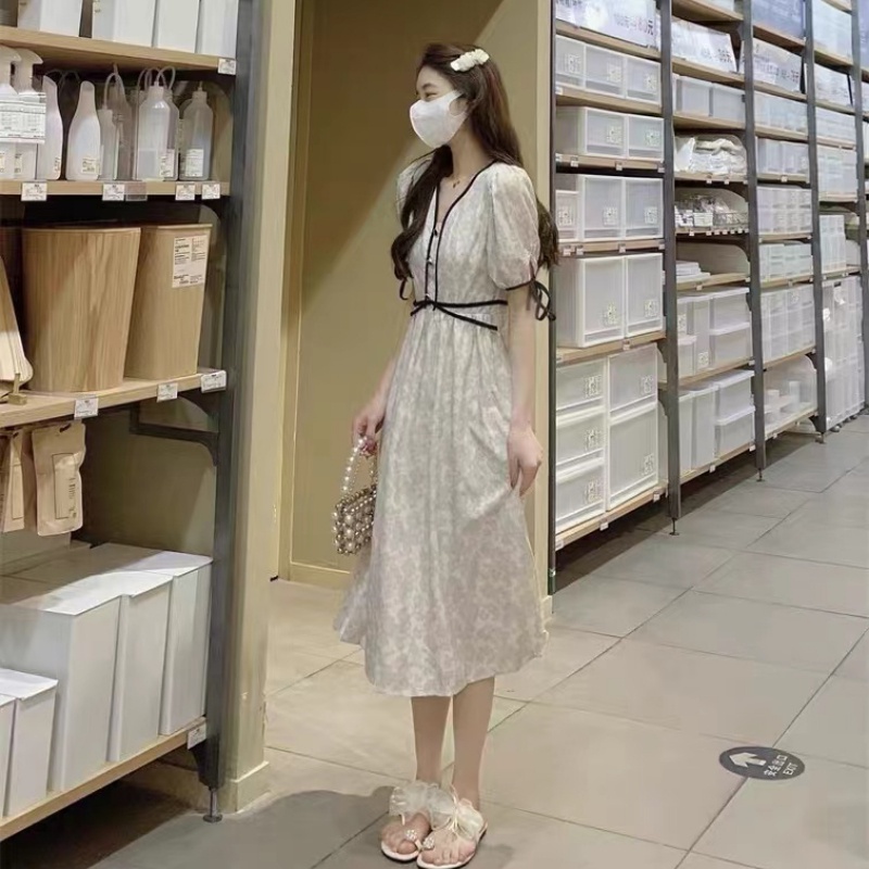 Đầm PERTY nhấn eo ôm dáng phong cách cổ điển thời trang mùa hè dành cho nữ