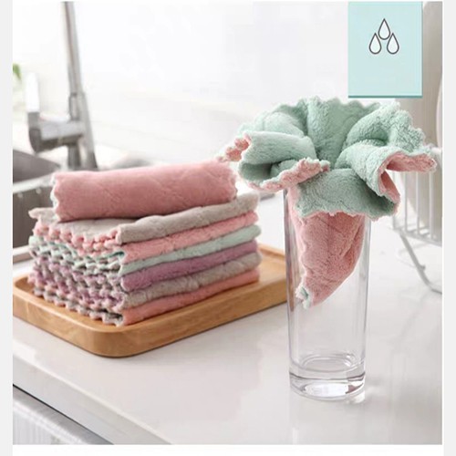 COMBO 10 KHĂN VẢI 2 MẶT 2 MÀU LAU TAY SIÊU THẤM HÚT( BÁN BUÔN ĐÈN NHÁY )