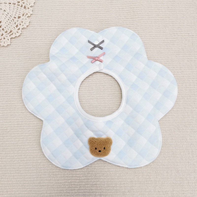 Yếm Ăn Cotton Mềm Mại Xoay 360 Độ In Họa Tiết Hoa / Gấu Hoạt Hình Dễ Thương Cho Bé