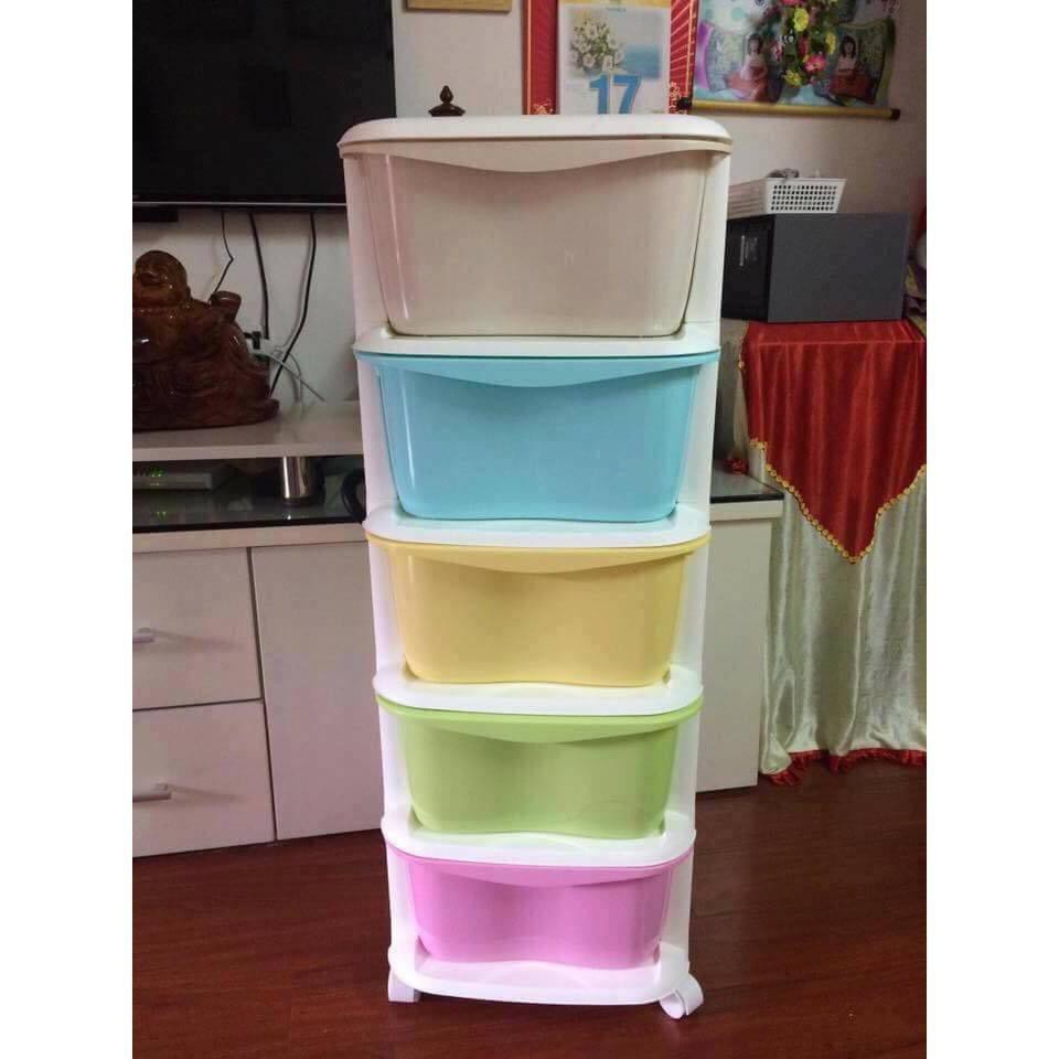 TỦ NHỰA 5 TẦNG CÓ BÁNH XE NHỰA VIỆT NHẬT