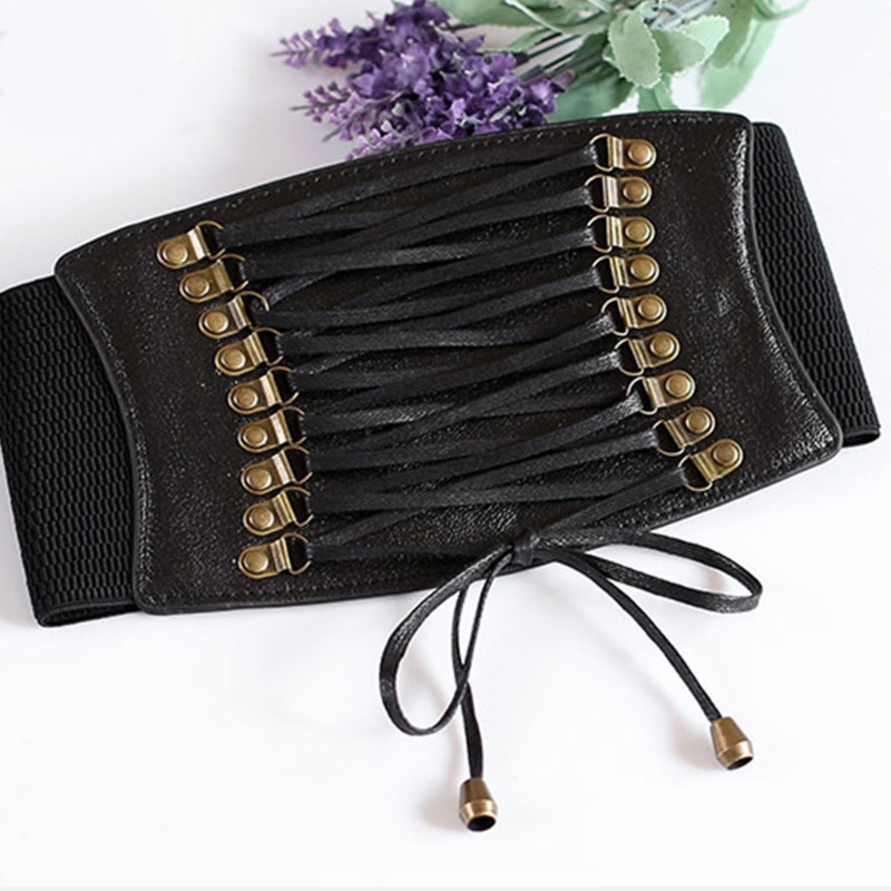 Thắt Lưng Da PU Bản Rộng Co Giãn Thời Trang Cho Nữ