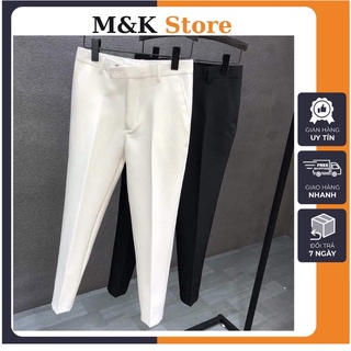 Quần tây âu nam màu trắng bigsize giá rẻ chất đẹp fom Hàn quốc chất vải tuyết mưa co giãn 4 chiều nhẹ dày dặn