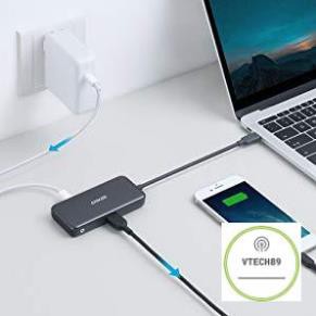 Bộ chia Anker USB type C 3 trong 1, 4k USB type C ra cổng HDMI, USB 3.0, với cổng sạc 60W Power [New]