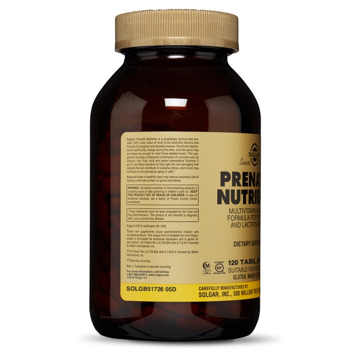 NHẬP KHẨU USA CHÍNH HÃNG - VIÊN UỐNG DÀNH CHO PHỤ NỮ MANG THAI PRENATAL NUTRIENTS - 120 VIÊN