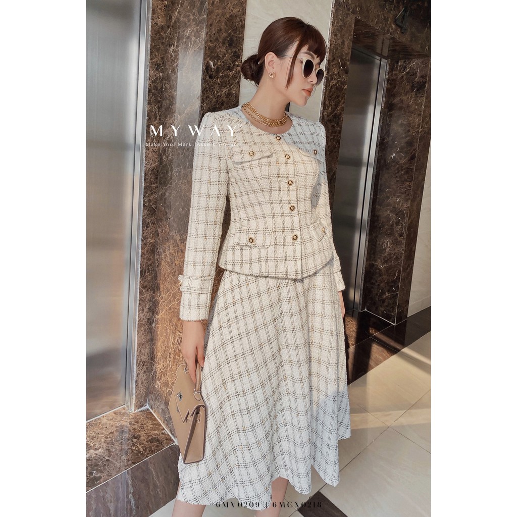 Áo Vest Nữ My Way Dạ Tweed Đính Cúc Sang Chảnh 6MV0209 | BigBuy360 - bigbuy360.vn