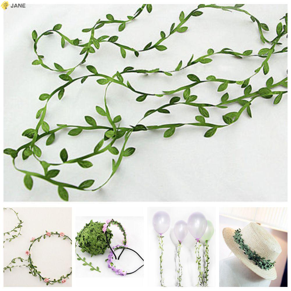 Dây lá xanh vải lụa dài 5m/20m dùng trang trí tiện dụng