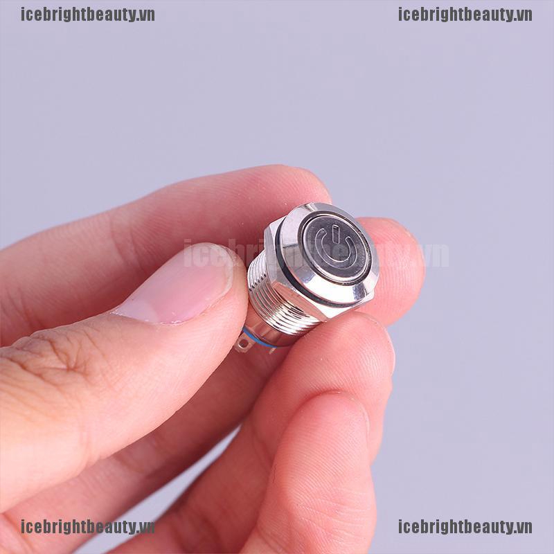 Công Tắc Đèn LED Bằng Kim Loại Màu Đen 12mm 12V