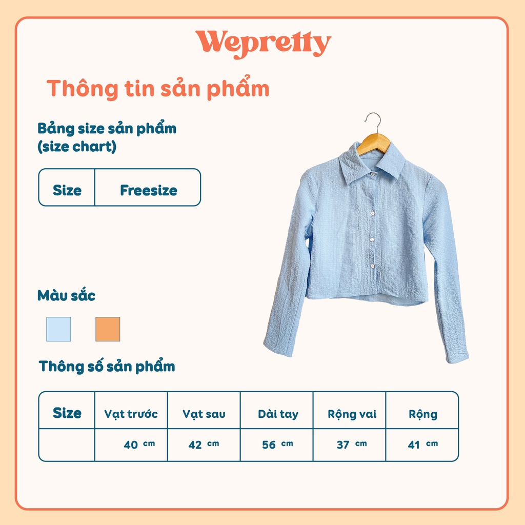 Áo sơmi dáng lửng chất đũi xốp nhẹ mềm mát phù hợp cho thời tiết hè dễ phối outfit năng động AH08 Weprettt Clothes | BigBuy360 - bigbuy360.vn