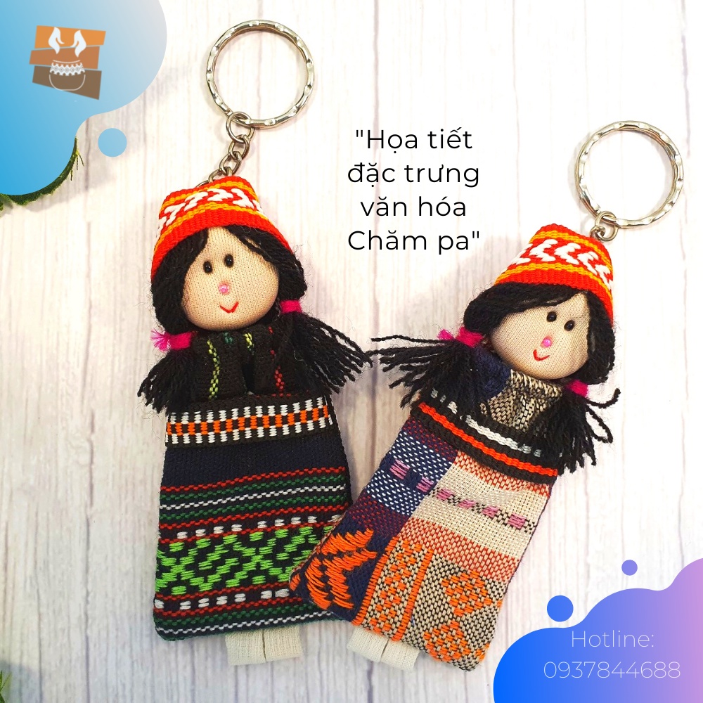 Móc khóa thổ cẩm Mỹ Nghiệp xinh xắn, búp bê handmade 3x10cm, dệt thủ công Mỹ Nghiệp.