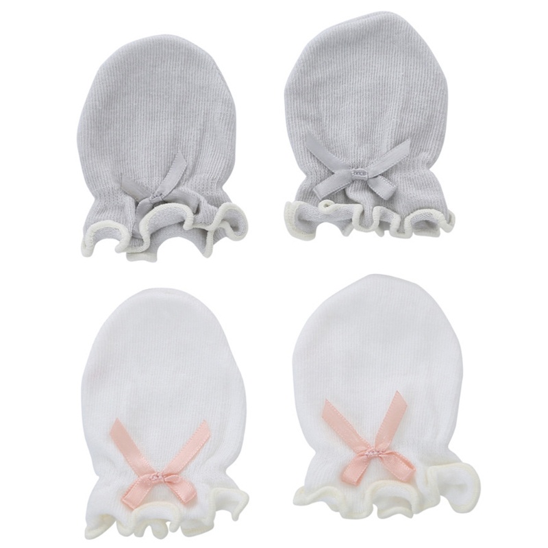 Set 2 đôi găng tay mềm mại bảo vệ chống trầy xước dành cho bé sơ sinh