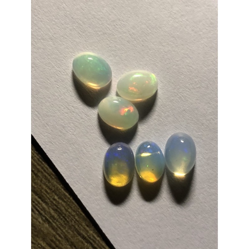 Mặt đá opal Ethiopia nhiều lửa nhiều màu size 6x5mm