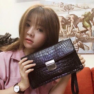 Clutch Nam Da Cá Sấu size 26-17-6