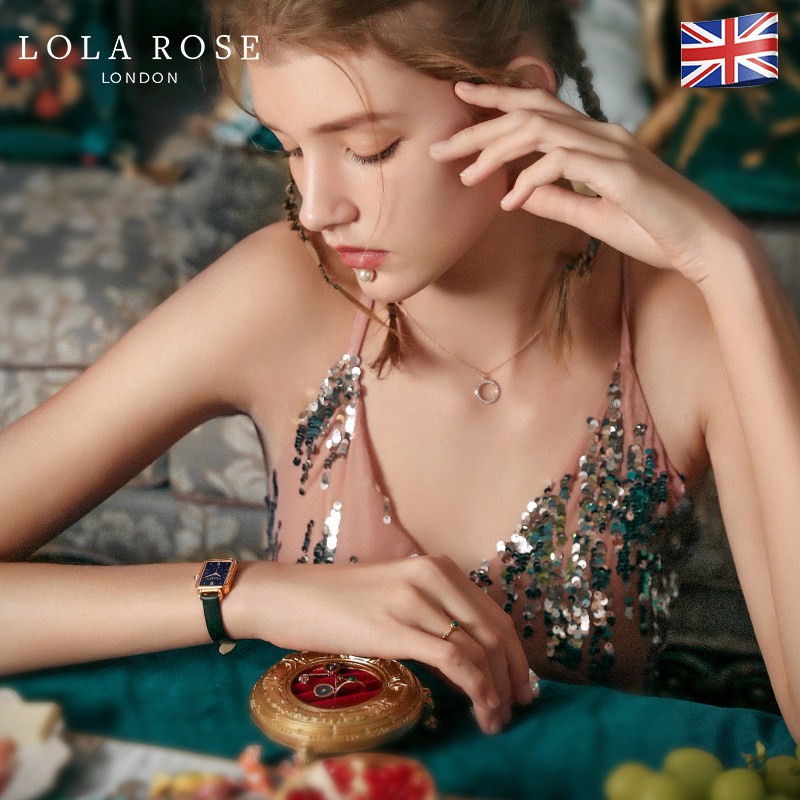 Đồng hồ nữ mặt vuông đồng hồ Lolarose thiết kế từ Anh đá bảo thạch galaxy cao cấp dây da mềm mại bảo hành 2 năm LR2150 | BigBuy360 - bigbuy360.vn