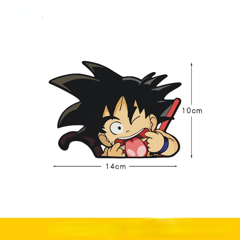 Chống Thấm Phản Quang!Miếng Dán Trang Trí Xe Ô Tô Hình Dragon Ball Hình Dán Xe Goku Super Saiyan. Vỏ Cào