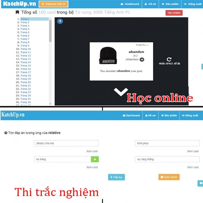 Bộ KatchUp Flashcard 3000 từ tiếng Anh A - Standard