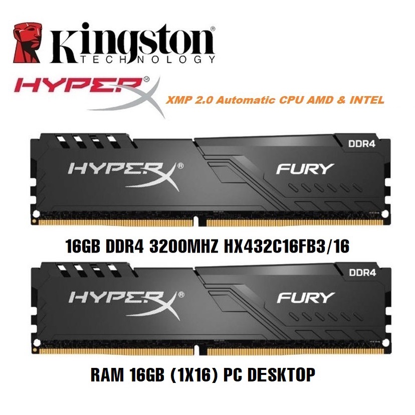 Ram PC HyperX Fury 16GB DDR4 3200MHz Chính Hãng - Mới Bảo hành 36 tháng