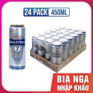 Bia nga nhập khẩu - bia baltika loại số 7 - 450ml/lon, 24 lon/thùng
