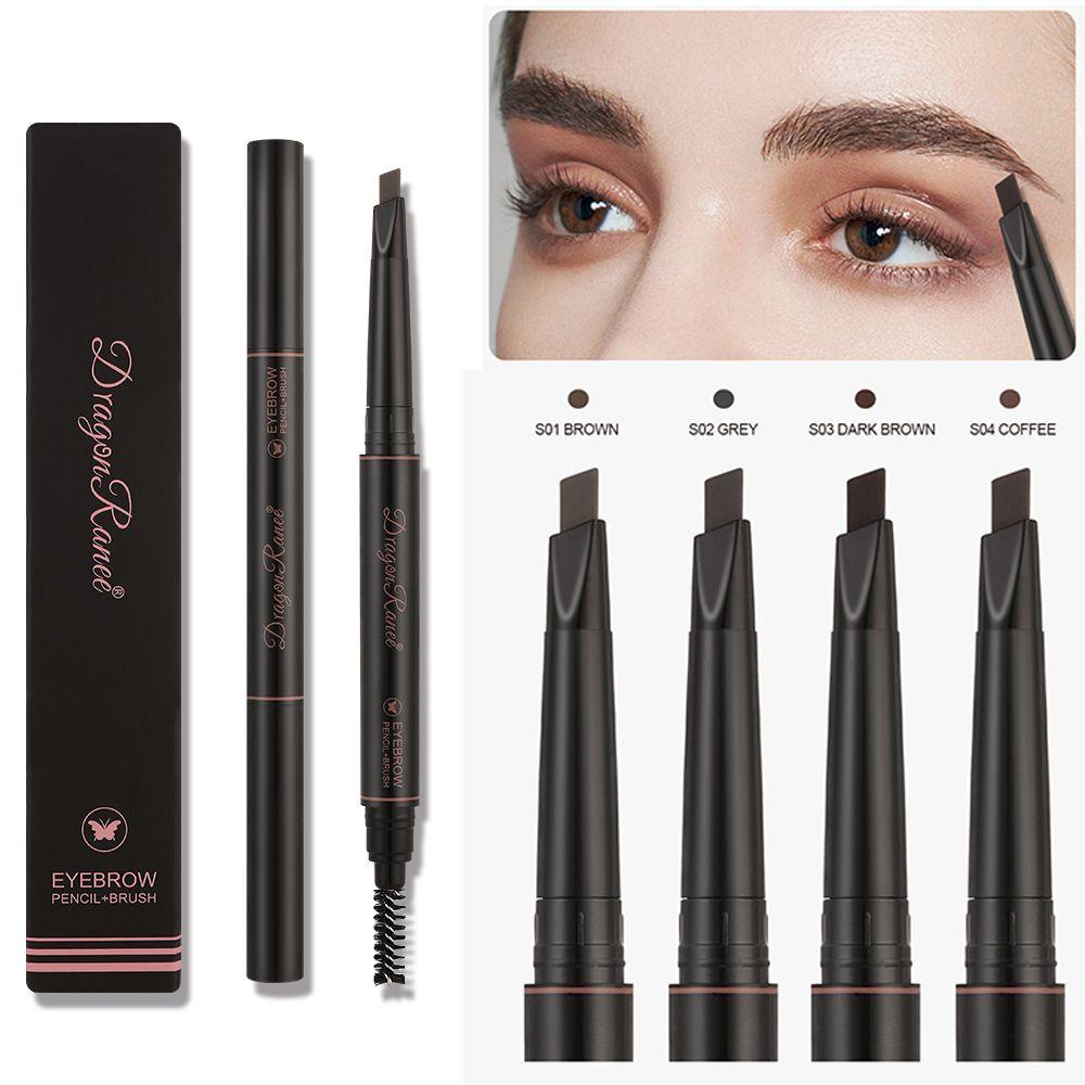 DIACHAVN Bút Kẻ Lông Mày 4 Màu Tự Nhiên Kèm Cọ Trang Điểm Cho Nữ