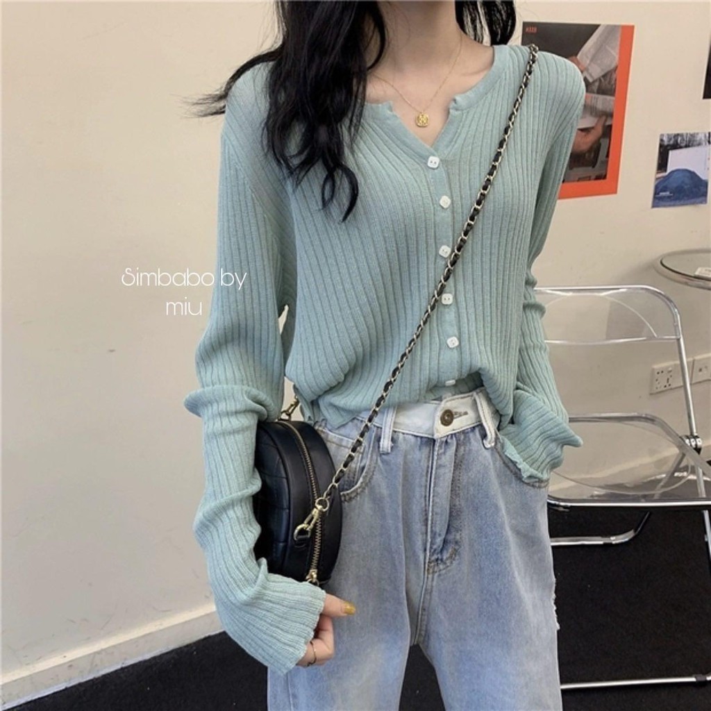 Áo cardigan len mỏng Simbabo