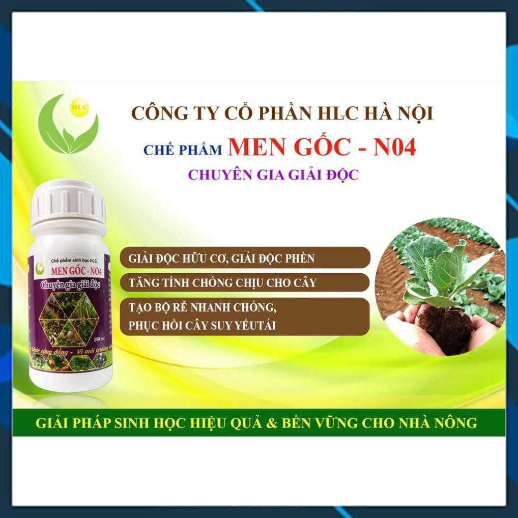 MEN GỐC NO4 250ML - CHUYÊN GIA GIẢI ĐỘC CHO CÂY TRỒNG BỊ NGỘ ĐỘC PHÂN BÓN, NGỘ ĐỘC THUỐC BVTV,...