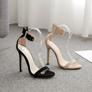 Giày sandal nữ gót nhọn quai đính đá