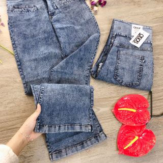 QUẦN JEAN ỐNG LOE CẠP CAO 2 NÚT