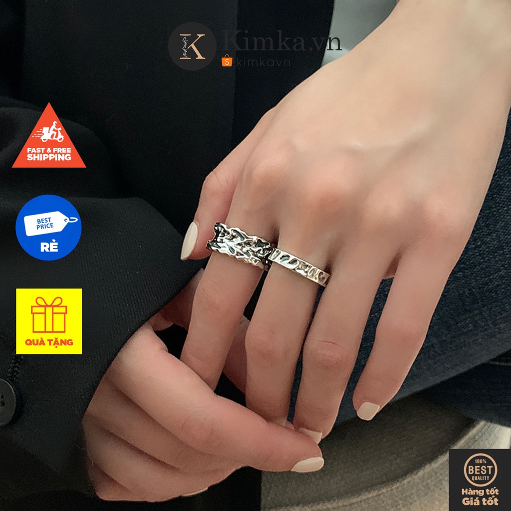 (0743) Nhẫn Đeo Tay Nham Thạch Tối Giản Hàn Quốc