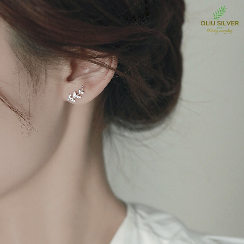 Bông Tai Bạc S925 Chiếc Lá Pendant Leaf Dễ Thương | Khuyên Tai Nữ Trang Sức Bạc Thời Trang