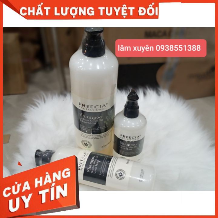 Dầu gội Freecia Golden Olive 1000ml - 500ml -300ml  FREESSHIP  siêu thơm phục hồi giữ màu bóng mềm tóc hư tổn khô xơ .