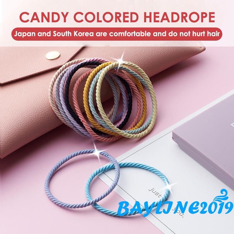 Dây buộc tóc co giãn màu trơn dễ thương thích hợp cho nữ